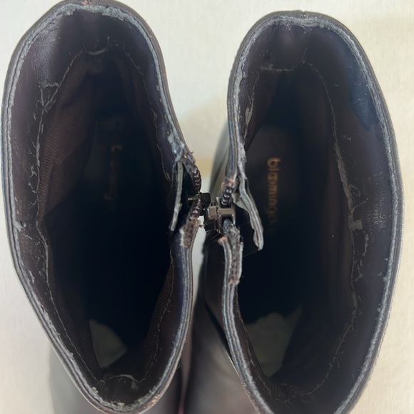 Dark brown leather Bloomingdales Kristiana boots w 3” heel - Picture 6 of 9
